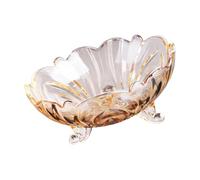 Kaeltsyn Assiette de service en verre transparent élégant avec de trois pieds résistant à la préhension, adapté pour recevoir des invités à l ' intérieur d ' un bol polyvalent pour bonbons et noix