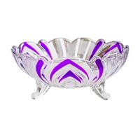 Kaeltsyn Assiette de service en verre transparent élégant avec de trois pieds résistant à la préhension, adapté pour recevoir des invités à l ' intérieur d ' un bol polyvalent pour bonbons et noix