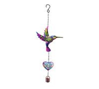 Kaeltsyn Beau carillon éolien en fer fabriqué à la main en forme de colibri avec son pour la maison, le jardin et la décoration extérieure, 53,3 cm, grands pendentifs d'extérieur