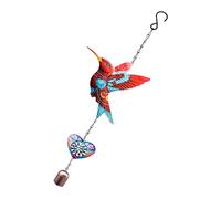 Kaeltsyn Beau carillon éolien en fer fabriqué à la main en forme de colibri avec son pour la maison, le jardin et la décoration extérieure, 53,3 cm, grands pendentifs d'extérieur