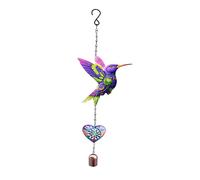 Kaeltsyn Beau carillon éolien en fer fabriqué à la main en forme de colibri avec son pour la maison, le jardin et la décoration extérieure, 53,3 cm, grands pendentifs d'extérieur