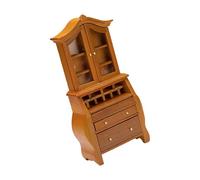 Kaeltsyn Bibliothèque miniature en bois pour maison de poupée 1/12 avec assemblage facile et styles classiques Scène Paysage Bibliothèque miniature en bois