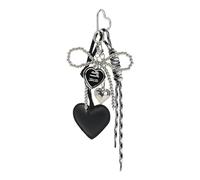 Kaeltsyn Bijoux de à main sur le thème sombre avec des nœuds complexes et un pendentif en forme de cœur, accessoire de, porte-clés de mode pour femmes, breloques de en métal, décors