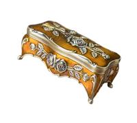 Kaeltsyn Boîte de rangement décorative en métal avec motifs roses pour collection de bijoux tendance