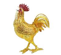 Kaeltsyn Boîte en métal de qualité supérieure avec finition émaillée pour ranger des objets de valeur et des cadeaux, organisateur de bijoux, peint à la main, boîte à bijoux en forme de coq émaillée