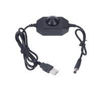 Kaeltsyn Câble de contrôle manuel de la luminosité et de la vitesse USB 5 V vers prise de sortie 5521, fil variateur rotatif en ligne pour ventilateur compatible et utilisation LED monochrome