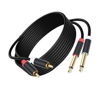 Kaeltsyn Câble sonore 1/4 pouces à 2RCA, 6.35mm pour Double câble d ' insertion 2RCA, séparateur en Y, interconnexion bidirectionnelle, cinéma maison