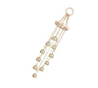 Kaeltsyn Carillon éolien doré pour espaces extérieurs, ornements de jardin en bois naturel avec tons naturels harmonieux - Cloches de jardin en bois fabriquées à la main