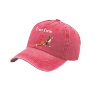 Kaeltsyn Casquette de baseball tendance en coton avec motif de singe imprimé respirant et confortable pour adultes et adolescents - Casquette élégante en coton, rouge pastèque, taille unique