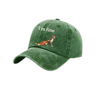 Kaeltsyn Casquette de baseball tendance en coton avec motif de singe imprimé respirant et confortable pour adultes et adolescents - Casquette élégante en coton, noir/vert, taille unique