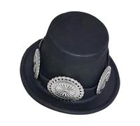 Kaeltsyn Chapeau haut de forme pour magicien de fête à thème, profil de 15 | Chapeau de scène pour une utilisation événementielle et des looks de spectacle, avec une hauteur de 15 cm / 5, 91