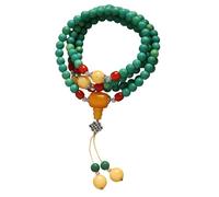 Kaeltsyn Chapelet Bouddhiste Turquoise de qualité Robuste, en Pierre Unisexe, Accessoire Turquoise Poli pour Hommes et Femmes, Bijoux spirituels Faits à la Main