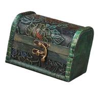 Kaeltsyn Coffre de rangement européen en bois avec métal pour un rangement sécurisé des objets de valeur et une boîte à bijoux décorative pour la maison