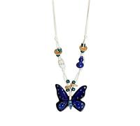 Kaeltsyn Collier avec pendentif papillon délicat d'inspiration ethnique pour tous les jours élégant sur le thème des papillons, One Size, Métal Résine, Cristal