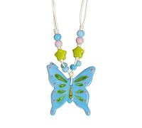 Kaeltsyn Collier avec pendentif papillon délicat d'inspiration ethnique pour tous les jours élégant sur le thème des papillons, One Size, Métal Résine, Cristal