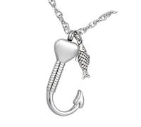 Kaeltsyn Collier avec pendentif urne en forme de cœur avec mécanisme d'ouverture en forme de cœur pour cendres d'animaux de compagnie