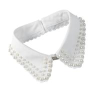 Kaeltsyn Collier de perles artificielles détachable à la mode avec ouverture sur le devant, faux collier, parfait pour les bureaux et les rencontres, mariage, collier détachable