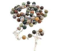 Kaeltsyn Collier de perles de style vintage unique fait à la main avec breloque, bijou unisexe réglable en pierre