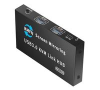 Kaeltsyn Commutation KVM USB 3.0 pour 2 ordinateurs Clavier en métal Dispositif de partage avec transfert de données rapide Transfert de données Commutation rapide