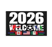 Kaeltsyn Drapeaux nationaux américains Canada Mexique imprimé sur un seul côté 2026 drapeaux de la coupe du monde 2026 pour décoration extérieure et intérieure Drapeau d'amitié Amérique Canada Mexique