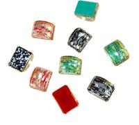 Kaeltsyn Embellissements de fabrication de bijoux en résine avec des | Formes géométriques variées et couleurs réfléchissantes, pour scrapbooking et cartes de vœux, convient