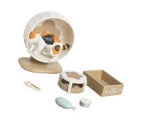 Kaeltsyn Ensemble de figurines de roue pour 1 : 12 présentoirs de scène avec plateau bol et accessoires de zone pour animaux de compagnie pour organiser des étagères et des histoires de jeu de