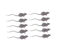 Kaeltsyn Ensemble de modèles de farces de Souris 10 pièces pour la, Gray | Souris réaliste avec oreilles et moustaches détaillées, figurine fantaisie pour scène de fête et affichage de