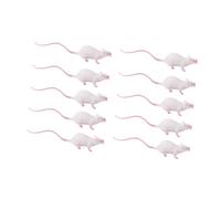 Kaeltsyn Ensemble de modèles de farces de Souris 10 pièces pour la, White | Souris réaliste avec oreilles et moustaches détaillées, figurine fantaisie pour scène de fête et affichage de