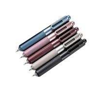 Kaeltsyn Ensemble de stylos gel noirs à séchage rapide, Metal retro | Encre à séchage rapide, pointes de 0, 5 mm, 5 stylos rétractables pour la prise de notes et la rédaction de dossiers
