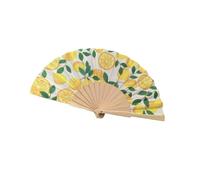 Kaeltsyn Éventail à main en bois espagnol sur le thème des cerises citronnées - 23 cm - Pour soirées dansantes, spectacles de scène et décoration murale
