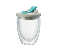 Kaeltsyn Gobelet à lait isotherme à double paroi en verre borosilicate avec couvercle anti-fuite pour boissons chaudes et froides 450 ml, 350 ml, 250 ml, tasse à lait en verre isotherme à double paroi