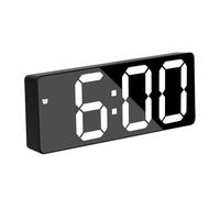 Kaeltsyn Horloge de bureau numérique LED avec alarme, affichage de la température et design miroir élégant à intensité variable pour chambre à coucher ou bureau Horloge miroir LED