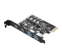 Kaeltsyn Hub PCIE vers USB 3.0 haut débit 4 ports de bureau avec adaptateur PCIe USB-a et Type-C C
