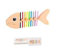 Kaeltsyn Jeu d ' Apprentissage des Couleurs avec 18 tiges colorées, A | Ensemble assorti coordonné, 1 base en forme de poisson et 18 tiges colorées, 60 arrangements visuels pour un jeu