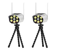 Kaeltsyn Lampe de caméra de sécurité simulée avec panneau solaire et détection du corps humain pour garage, entrepôt, protection périmétrique, céphalopode, lampe solaire d'extérieur