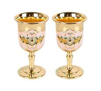 Kaeltsyn Lot de 2 verres à liqueur en métal gravé en forme de rose pour cocktails et fêtes