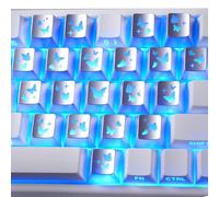 Kaeltsyn Lot de 21 touches transparentes sur le thème de l'amour, pour une esthétique unique et des touches de clavier en forme de cœur papillon
