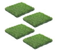 Kaeltsyn Lot de 4 dalles de gazon réalistes pour jardin, balcon, décoration de sol, peu d'entretien