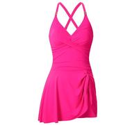 Kaeltsyn Maillot de bain avec jupe et slip - Col en V - Bretelles réglables - Maillot de bain pour femme