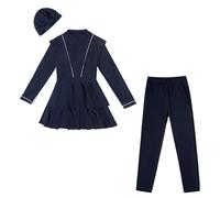 Kaeltsyn Maillots de bain 3 pièces pour femmes musulmanes à couverture complète Burkinis arabe modeste maillot de bain bain de plage haut pantalon costume femme modeste maillots de bain