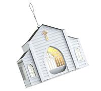 Kaeltsyn Mangeoire à Oiseaux pour l ' extérieur à Suspendre, Lampe d ' extérieur, décorations de Jardin, mangeoire en métal pour église avec lumière, mangeoires à Oiseaux suspendues