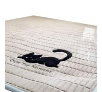 Kaeltsyn Matelas matelassé en Duvet Alternatif, Drap de lit matelassé en Tissu brossé Doux pour Usage Quotidien Rond, Matelas pour dortoir d ' étudiants