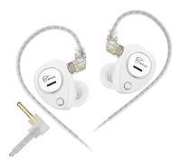 Kaeltsyn Moniteurs intra-auriculaires à double pilote dynamique avec basses puissantes et double micros Taurus Dynamic Driver Cord Casque basses puissantes avec microphones
