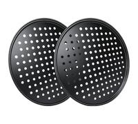 Kaeltsyn Paquet de 2 plaques de cuisson à pizza avec finition antiadhésive | Construction en acier carbone, base libérant de la vapeur, finition antiadhésive pour un service et un nettoyage