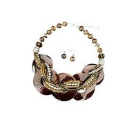 Kaeltsyn Parure de bijoux en coquillage avec motif géométrique léger et robuste pour un usage quotidien et des occasions spéciales, plusieurs options de couleur, One Size, Comme décrit, Comme décrit.