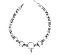 Kaeltsyn Pendentif gothique élégant en fer à cheval avec pointes, collier de 45cm de longueur pour tenues quotidiennes et événements, bijoux Punk gothiques pour hommes