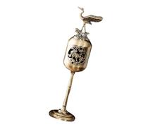 Kaeltsyn Petit diffuseur de parfums échancré chinois rétro en alliage de bronze, décoration de bureau, encensoir décoratif pour méditations, porte-encens