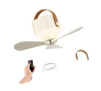 Kaeltsyn Petit Ventilateur de Plafond de Camping LED, Cream Color 3600MAH