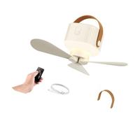Kaeltsyn Petit Ventilateur de Plafond de Camping LED, Cream Color 7200MAH