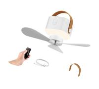 Kaeltsyn Petit Ventilateur de Plafond de Camping LED, White 7200MAH